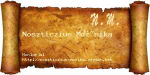 Noszticzius Mónika névjegykártya